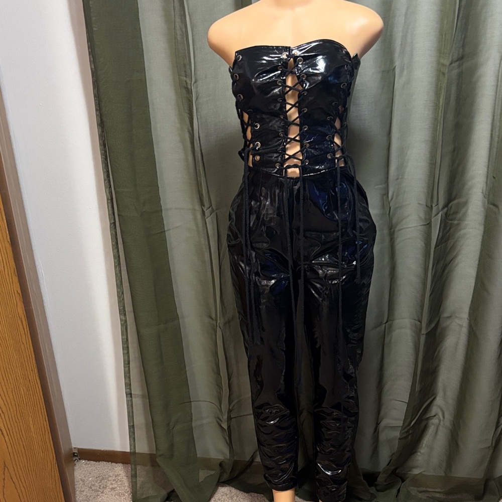 Black Lace-Up Jumpsuit